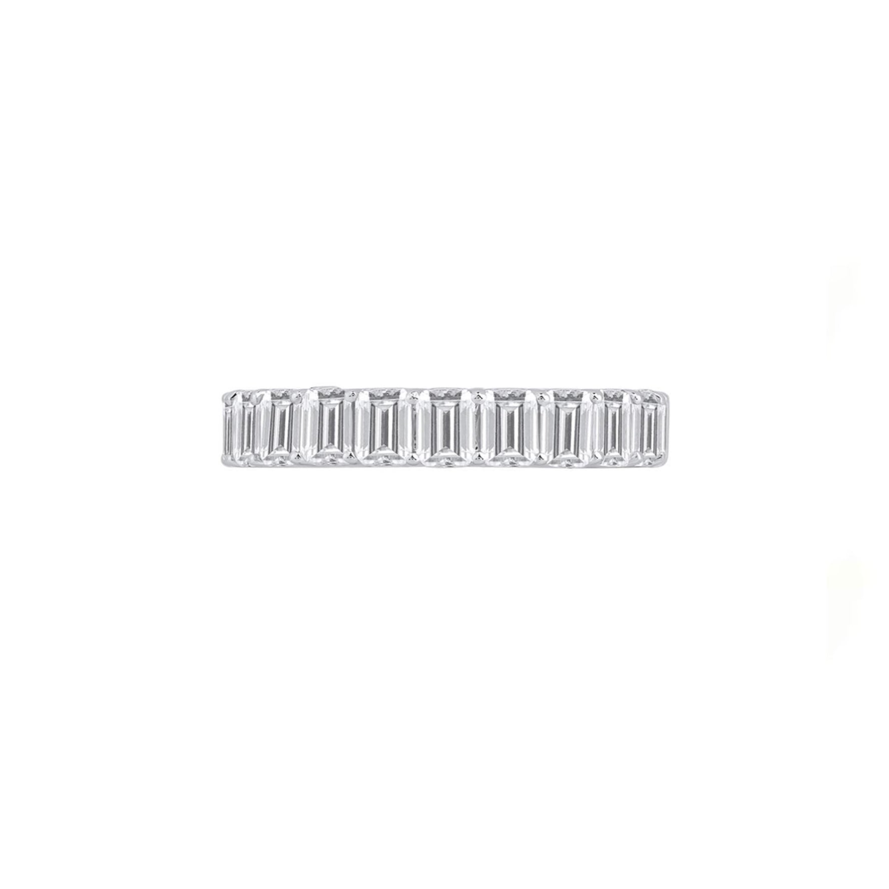 Eternity Diamond Band Ring 5CT - Emerald Shape 4.2x3.2mm