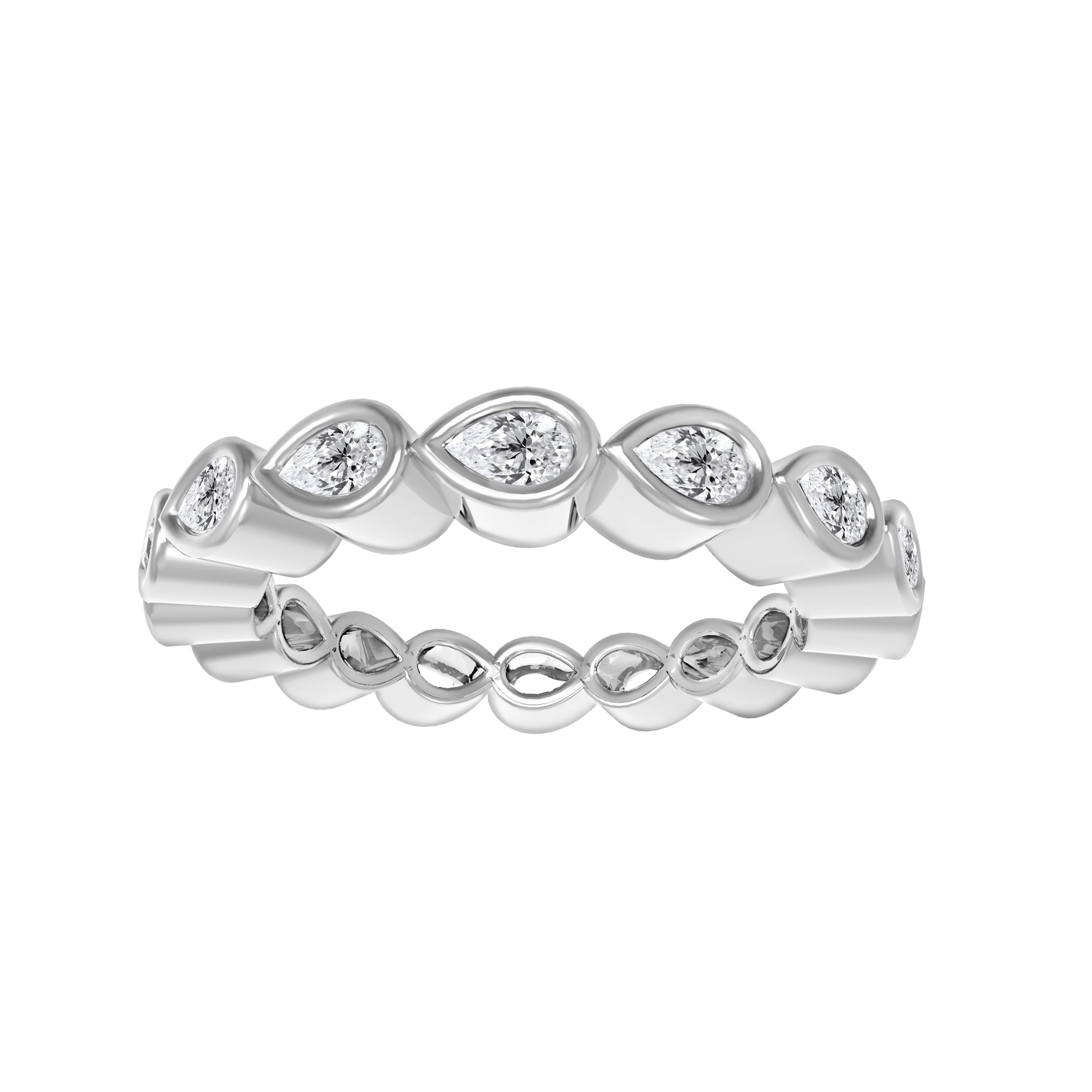 Pear Eternity Diamond Band 2CT - Pear Bezel Set Diamond Band Ring