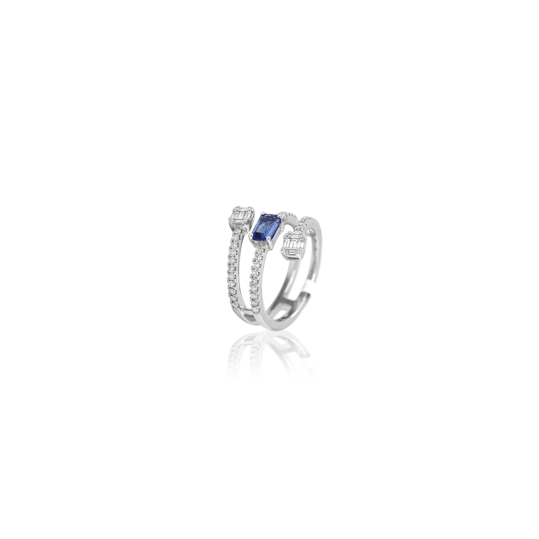 Trio Sapphire Diamond Ring