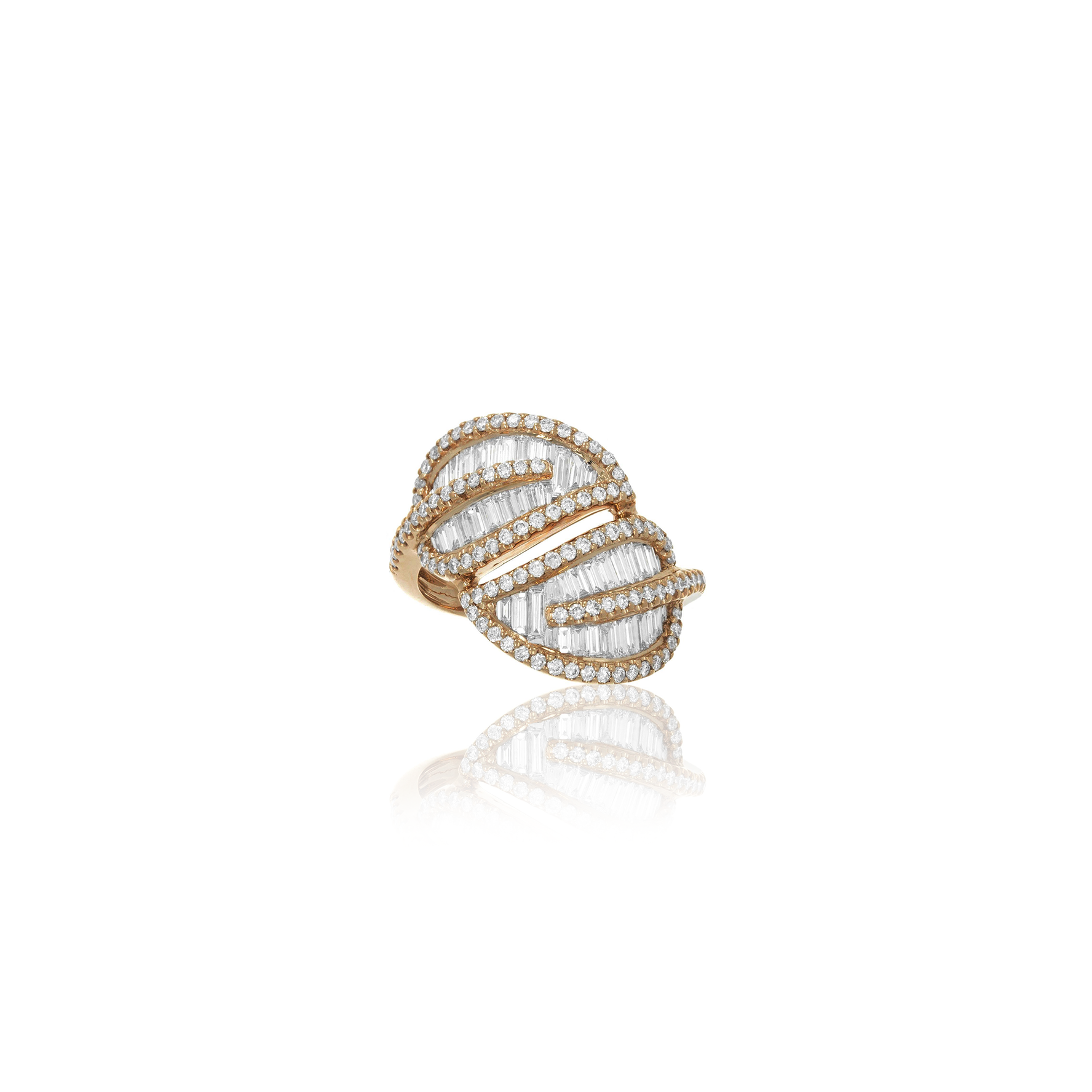 Diamond Leaves Wrap Ring