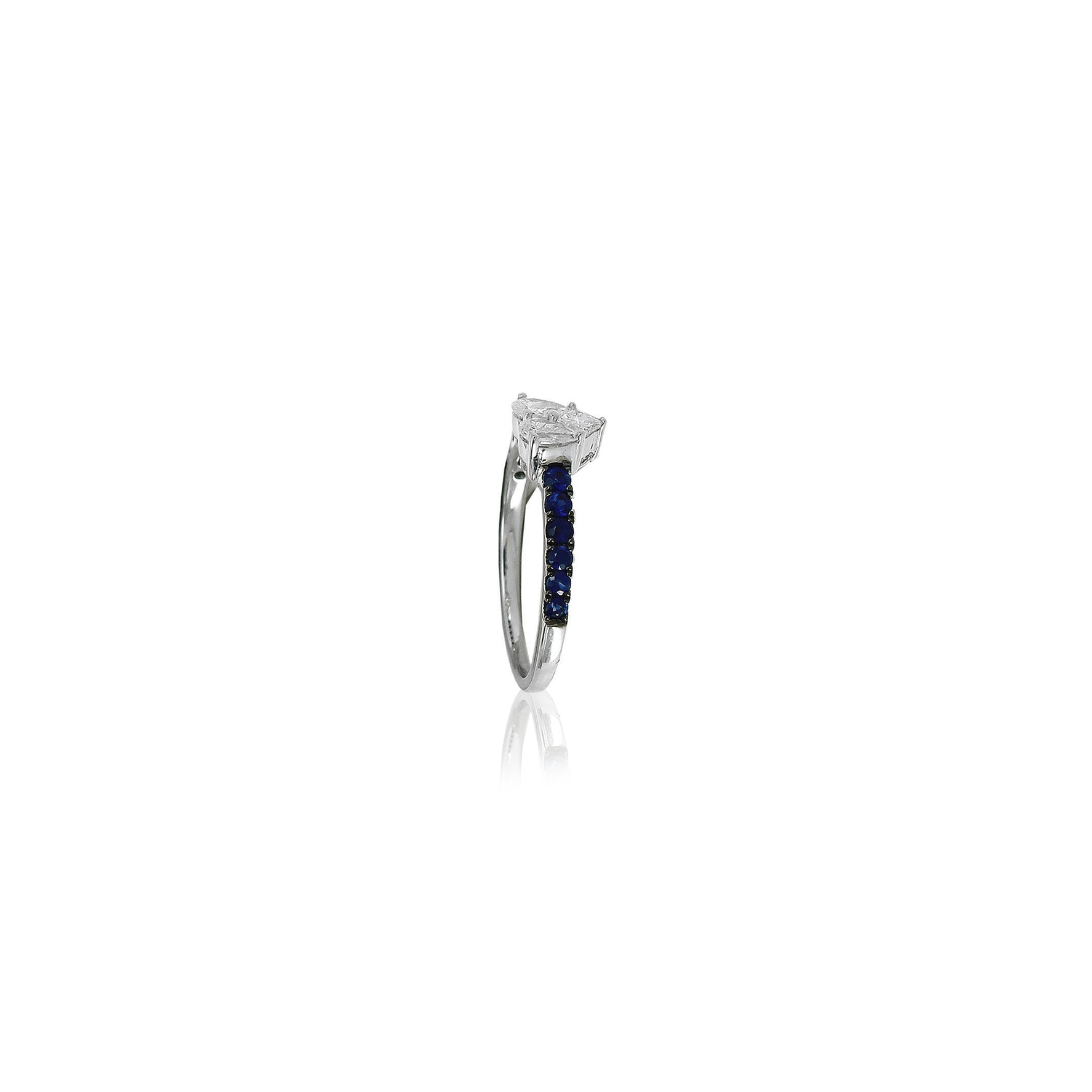 Sapphire Diamond Heart Ring