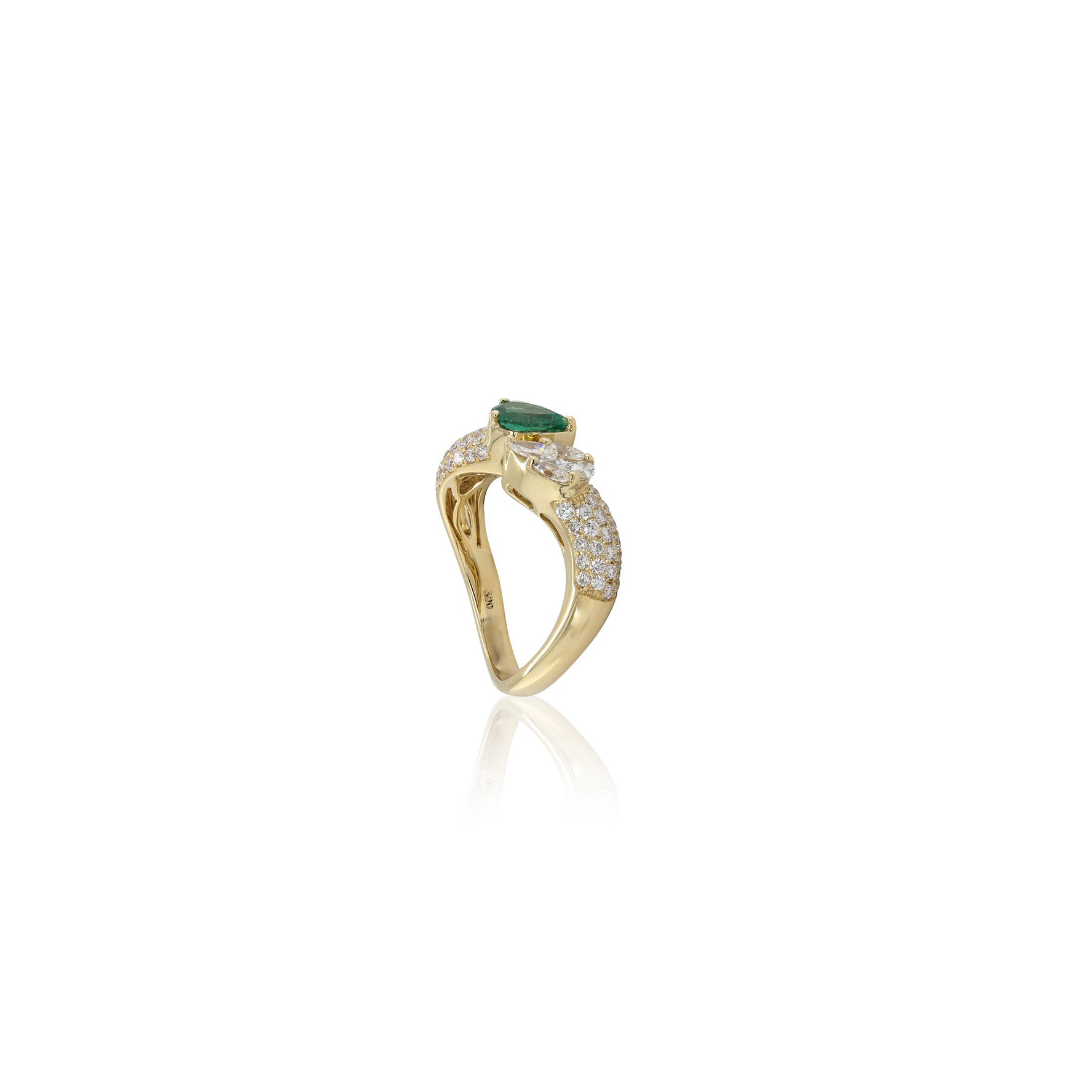 Emerald Twist Ring