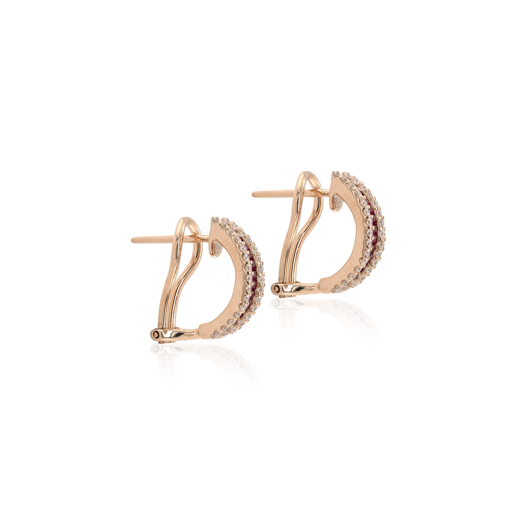 Ruby Diamond Hoop Earrings