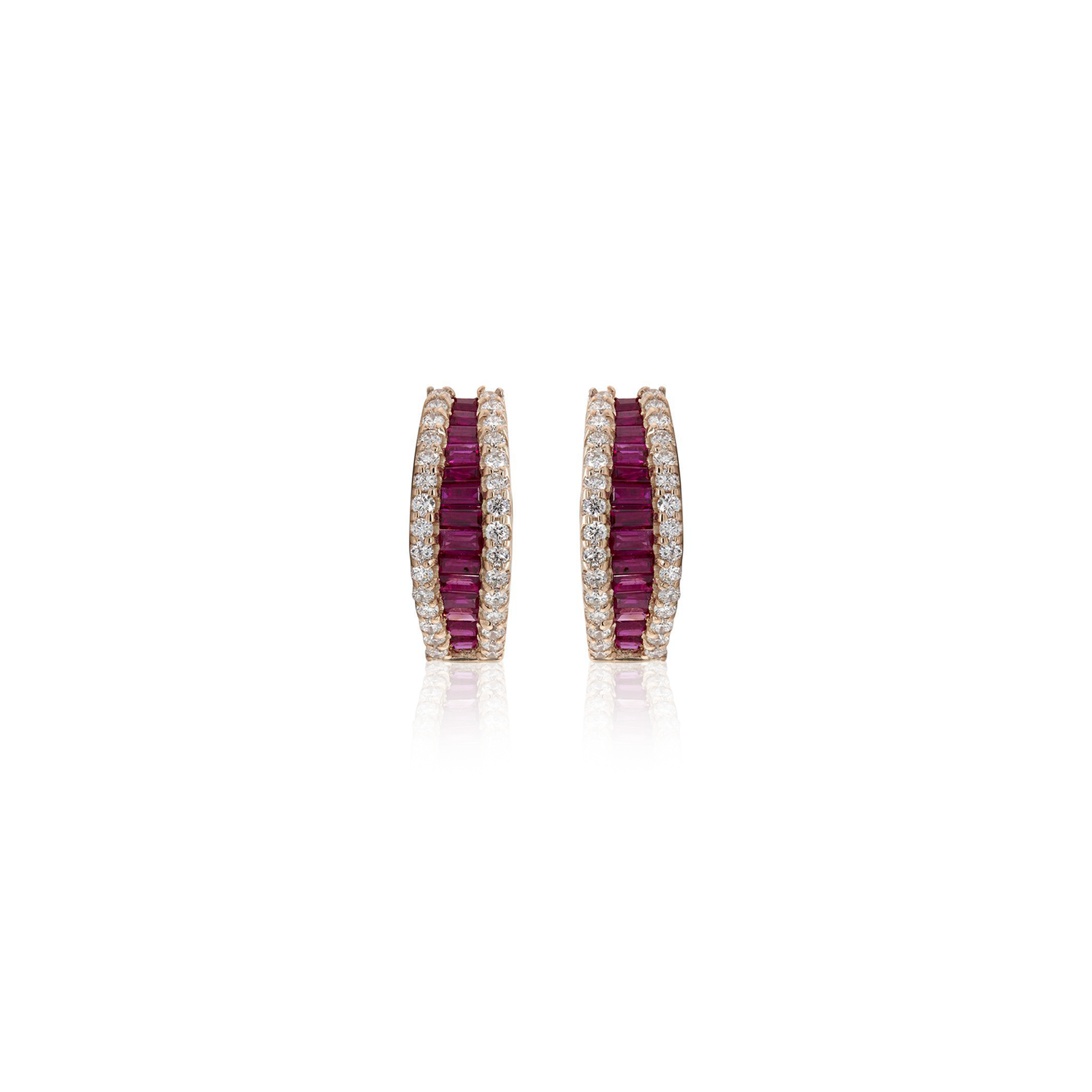 Ruby Diamond Hoop Earrings