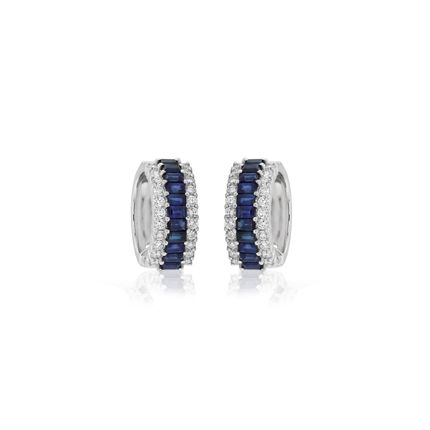 Sapphire Diamond Hoop Earrings