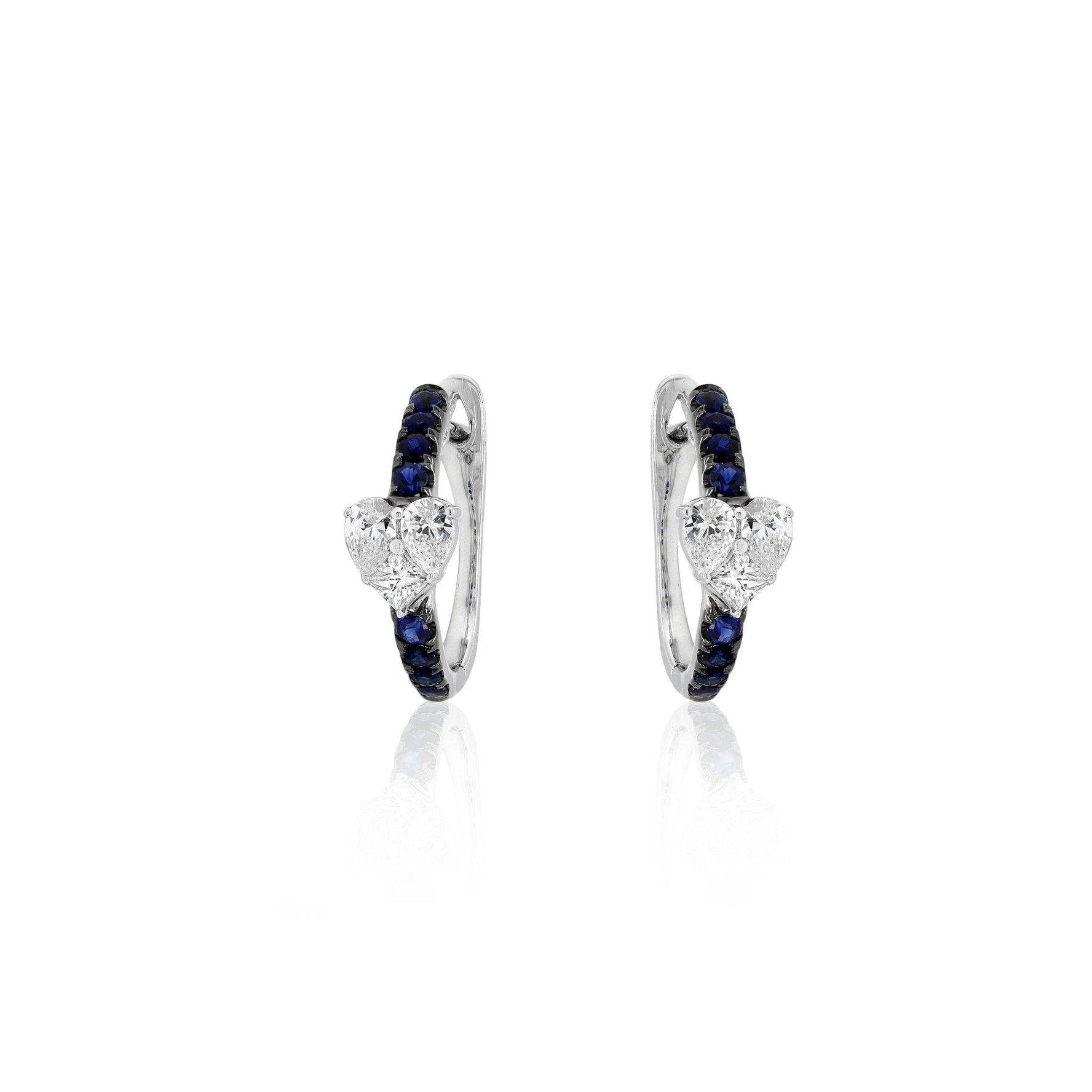 Sapphire & Diamond Heart Earrings