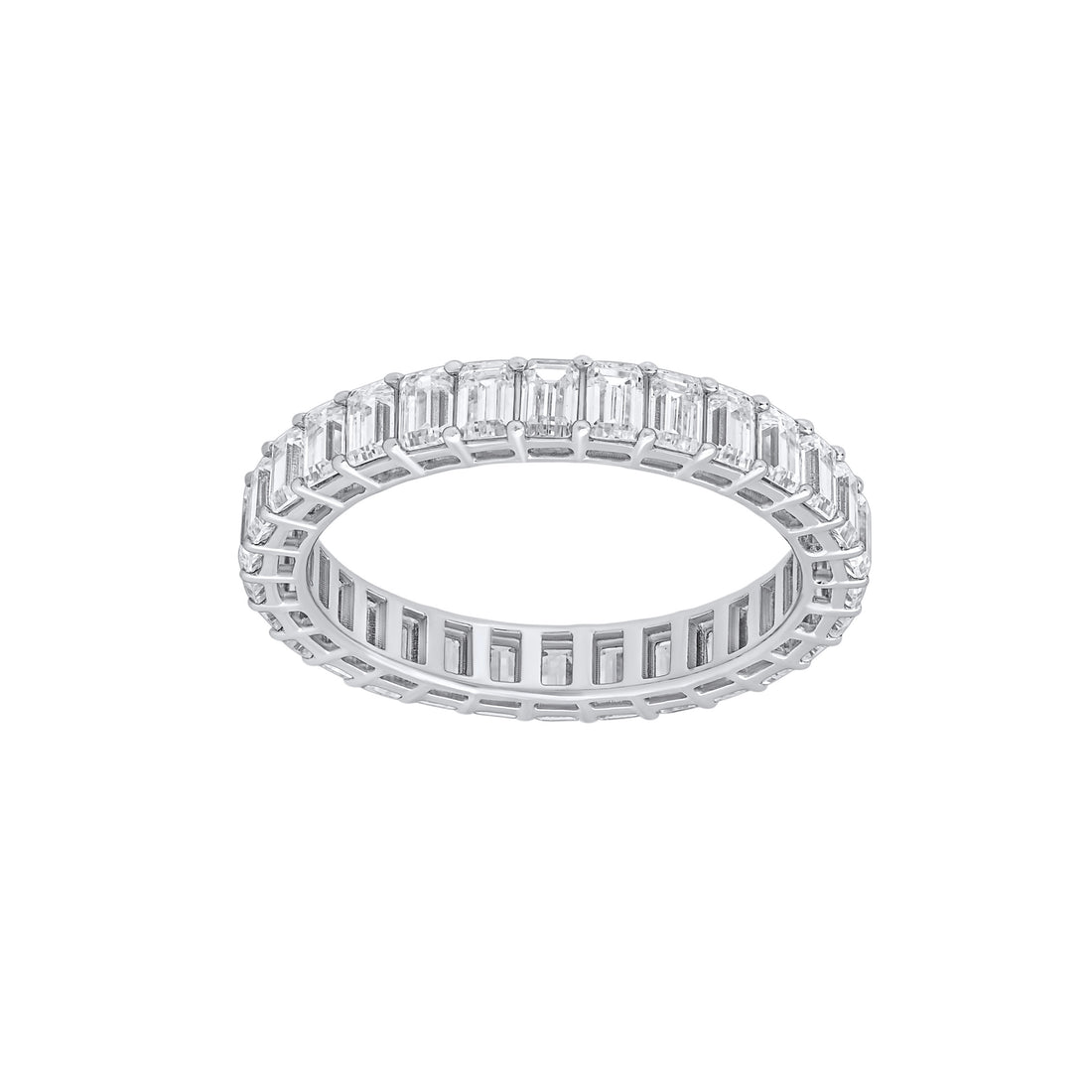 Eternity Diamond Band Ring 3CT - Emerald Shape  3.5X2.5mm