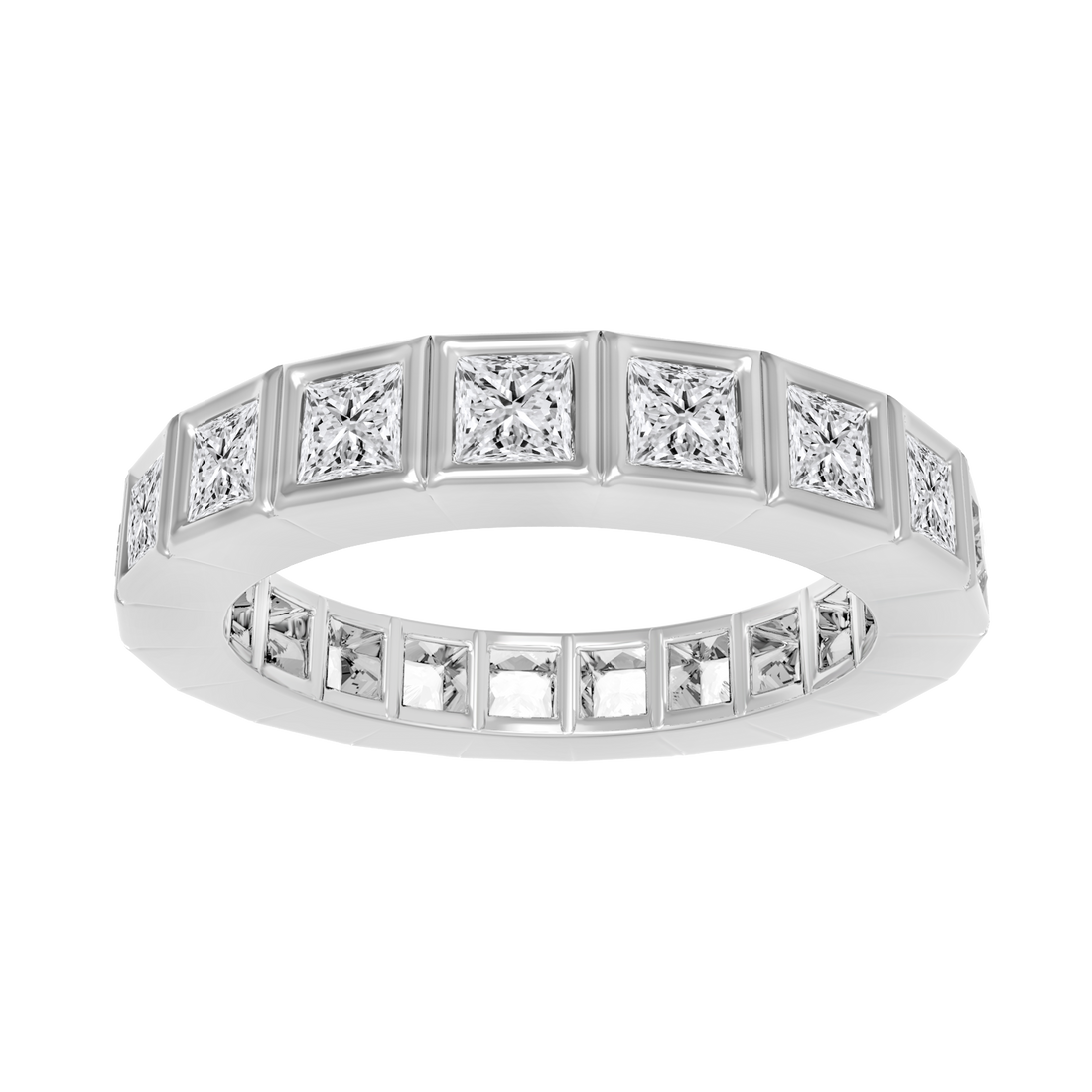 Princess Eternity Diamond Band 3CT - Bezel Set Diamond Band Ring