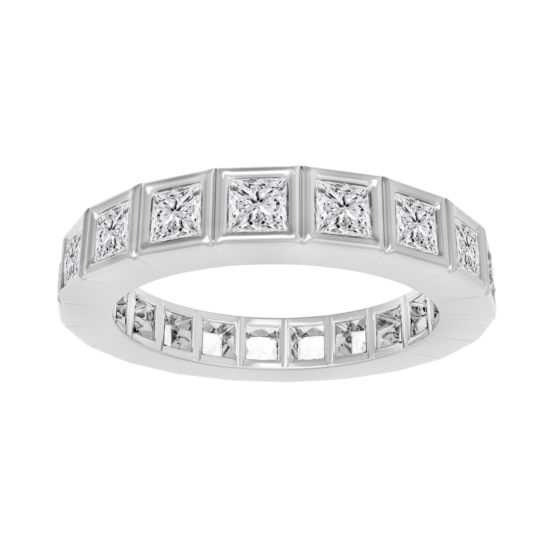 Princess Eternity Diamond Band 5CT - Bezel Set Diamond Band Ring