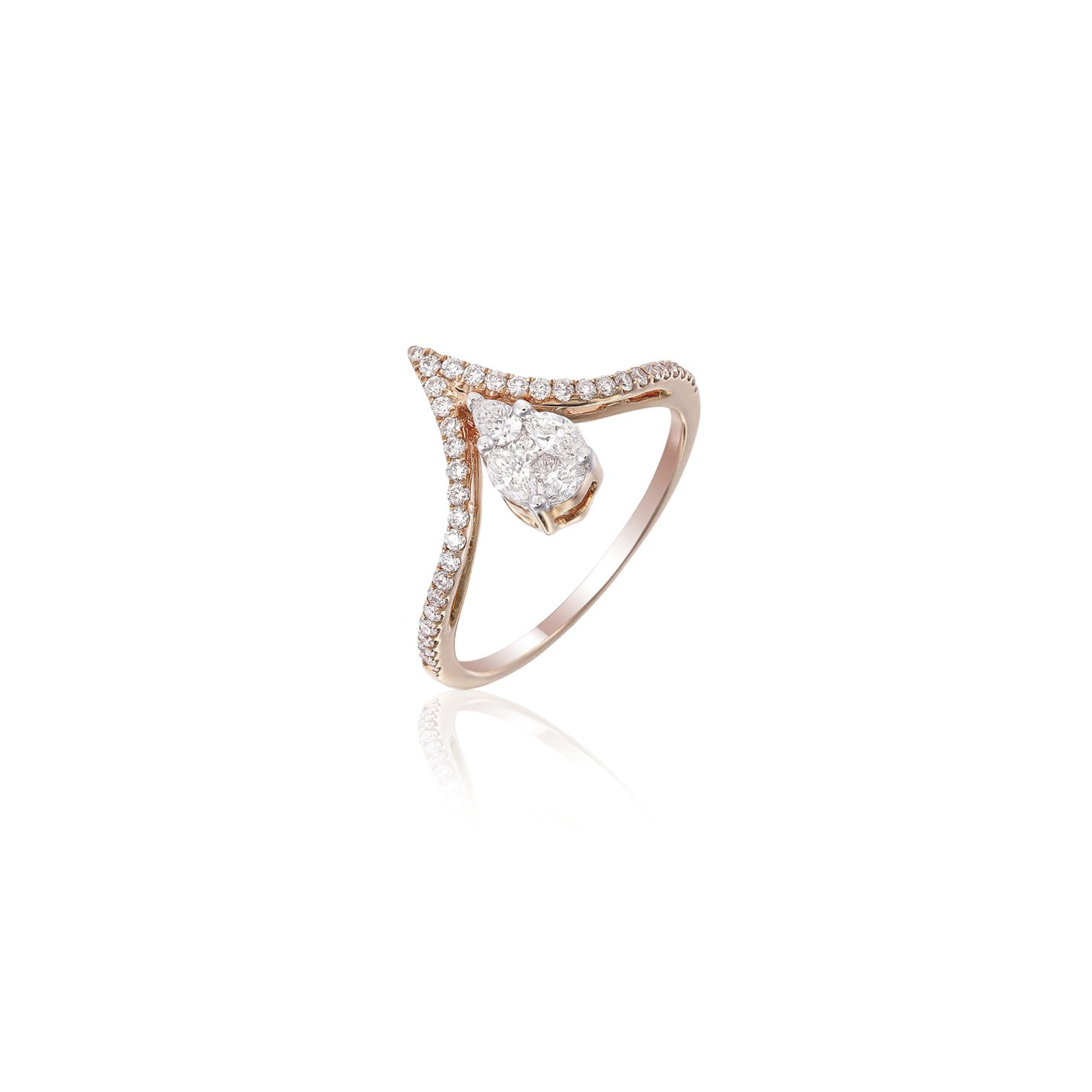 Diamond Leaf Ring