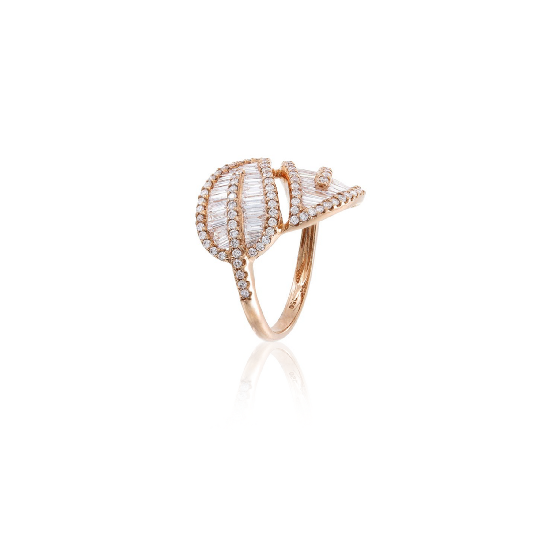 Diamond Leaves Wrap Ring