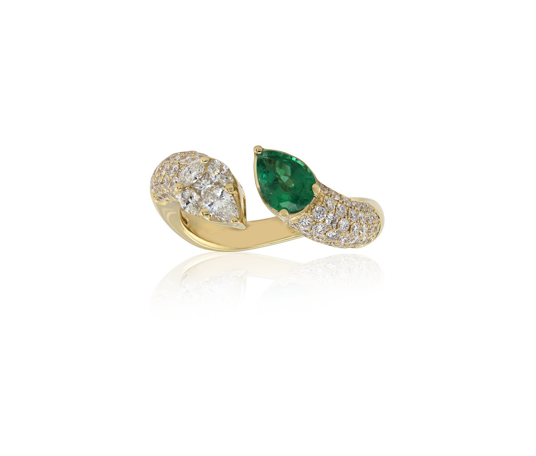 Emerald Twist Ring