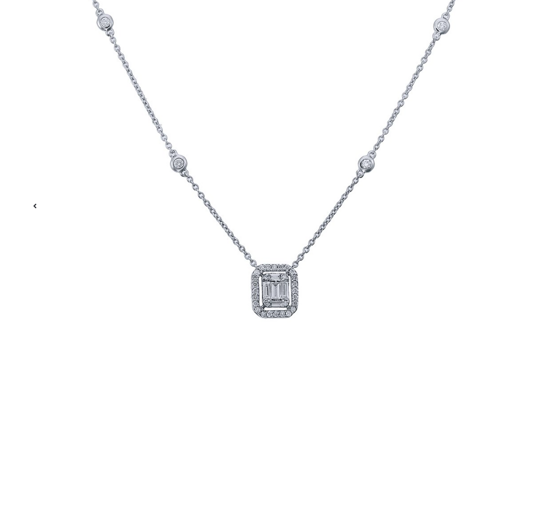 Diamond Square Pendant Necklace