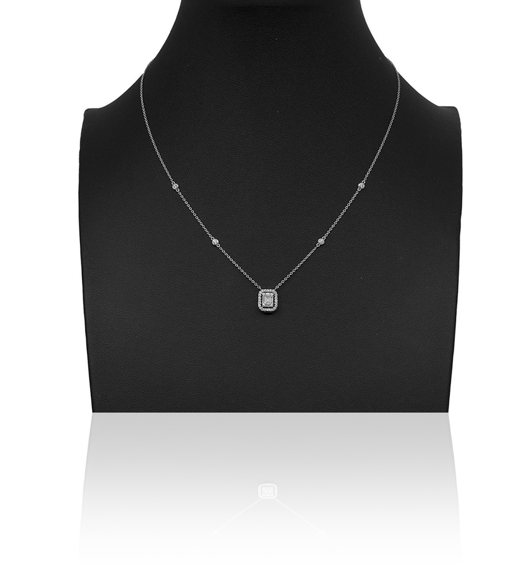 Diamond Square Pendant Necklace